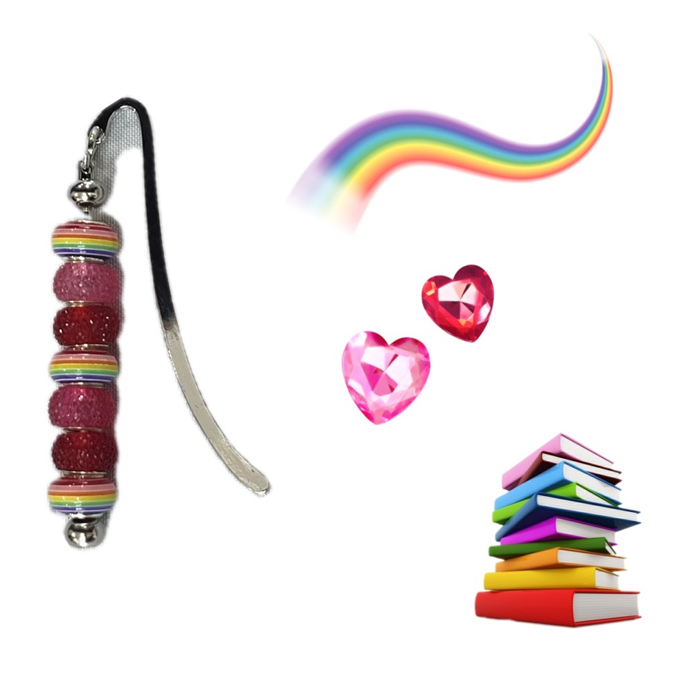 Colorful Rainbow Beaded Bookmark